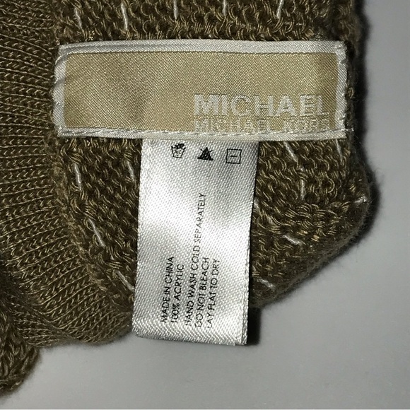 Michael Kors Womens Gloves MK Logo Knit Cuffed Gloves Camel One Size - Picture 5 of 5